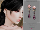 Sims 4 — Amethyst Lotus Flower Dangle Earrings by Glitterberryfly — Amethyst Lotus Flower Dangle Earrings