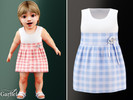 Sims 4 — Infant - Plaid dress with textured bodice and flower accent by Garfiel — A sweet infant dress featuring a softly