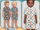 Sims 4 — Toddler Palm Tree Shirts and Shorts Set by Pelineldis — Kids fashion clothing: five shirts and shorts for
