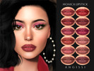 Sims 4 — Monica Lipstick by ANGISSI — PREVIEWS MADE USING HQ MOD 12 colors