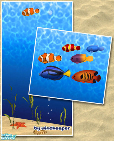 Sims 2 — CBA tropical fish 2 mesh 1 by Windkeeper — <strong>- MASTER MESH -</strong> Some other meshes from this set are