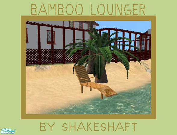 Sims 2 — Bamboo Lounger by Shakeshaft — A Set for the Beach all in Bamboo, set includes Bar, Tables Chairs and Stools and