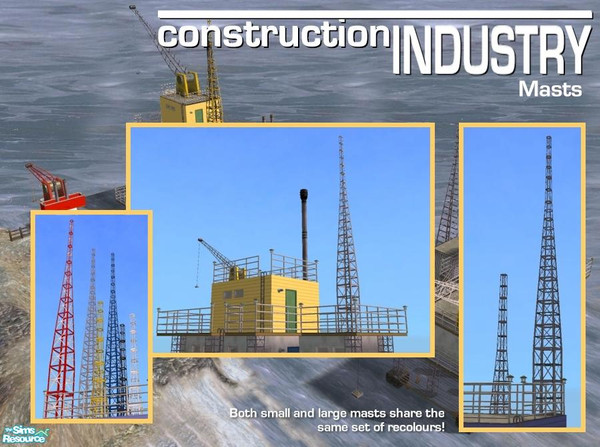 Sims 2 — Mast Towers by Cyclonesue — Two mast meshes (small and large) for your industrial and futuristic lots. The small