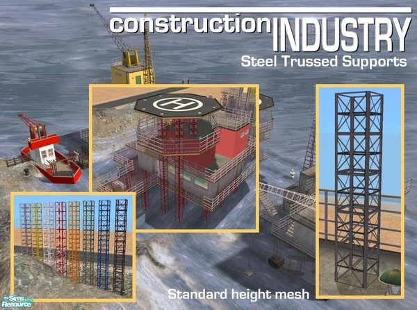 Sims 2 — Standard Truss Support (Master Mesh) by Cyclonesue — A standard height column in trussed steel. This mesh is the