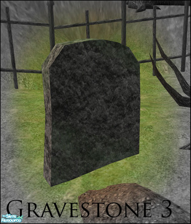 Sims 2 — Graveyard Set - Gravestone 3 by sim_man123 — Simple unmarked, slightly weathered headstone. Great for graveyards