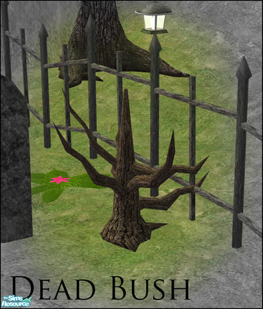 Sims 2 — Graveyard Set - Dead Bush by sim_man123 — Small dead bush, great for decorating around graveyards, mausoleums,