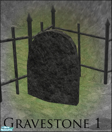 Sims 2 — Graveyard Set - Gravestone 1 by sim_man123 — Simple unmarked, slightly weathered headstone. Great for graveyards