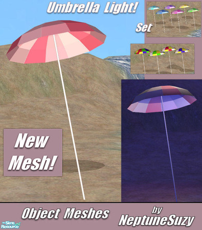 Sims 2 — NSC Illuminated Umbrella Light Set by Neptunesuzy — Your Sims will Love this Illuminated Beach Umbrella Light!