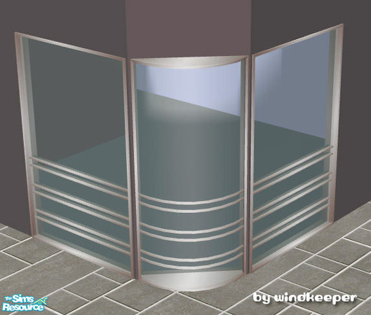 Sims 2 — Helios curved window 3 diagonal by Windkeeper — Diagonal version of Helios curved window 3 from this set.