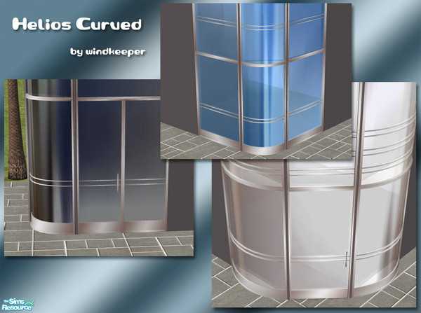 Sims 2 — Helios Curved by Windkeeper — Helios style curved windows, perfect for creating round corners or stylish store