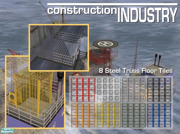 Sims 2 — Steel Truss Floors by Cyclonesue — Steel trussed transparent floors for your industrial lots and construction