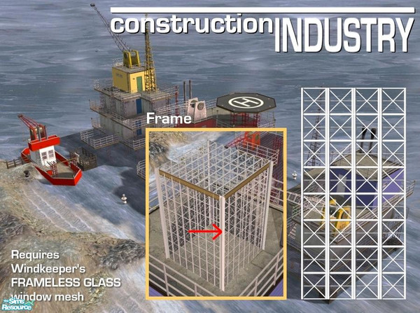 Sims 2 — Steel Truss Windows (White Frame) by Cyclonesue — Steel truss walls (using Windkeeper's Frameless Glass window)
