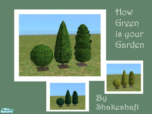 Sims 2 — How Green is your Garden by Shakeshaft — A set of 3 Garden Bushes, extracted files converted into free standing