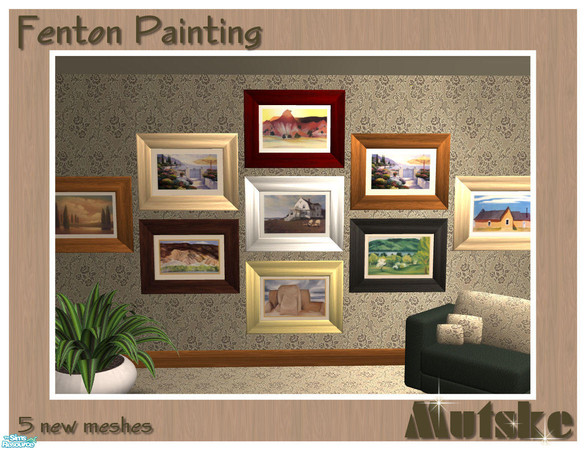 Sims 2 — Fenton Painting by Mutske — Contains 1 Main mesh and 4 Meshes on different levels. Just pick your right