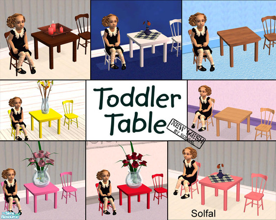 Sims 2 — Toddler Table by solfal — Small 2 tile table that goes with my toddler chair set. Things can be placed on it