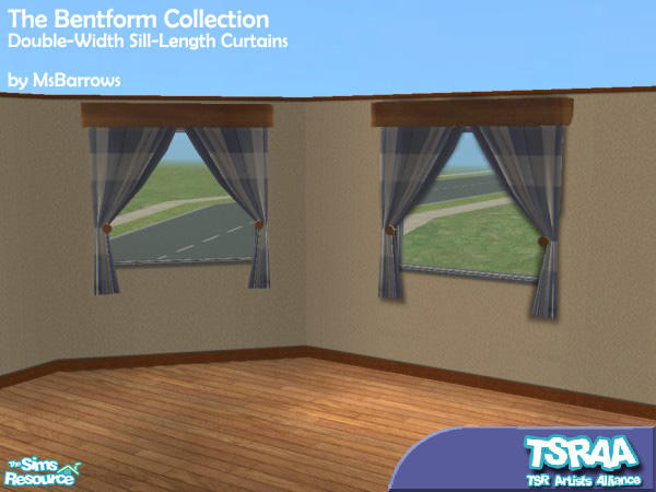 Sims 2 — Bentform Collection - Wide Sill-Length Curtains by MsBarrows — What do you get when you cross the Bentform look