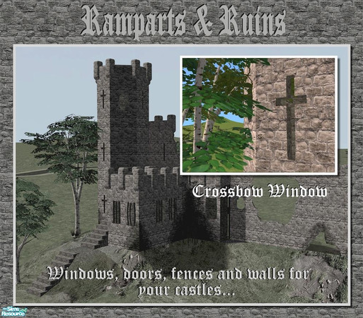 Sims 2 — Crossbow Window by Cyclonesue — Fire your crossbow at neighbours through this window and you won't be hit back!