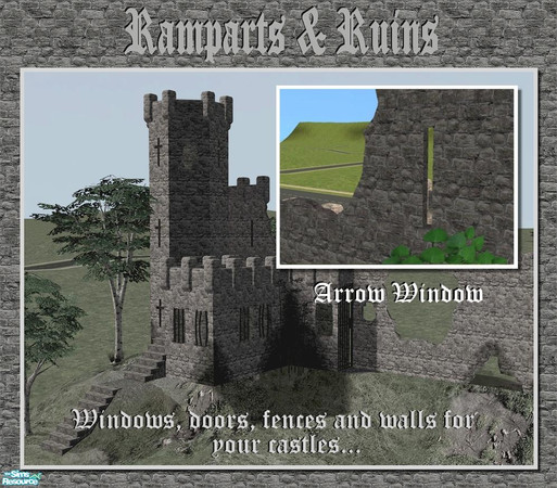 Sims 2 — Tiny Arrow Window by Cyclonesue — Fire arrows at the neighbours without being hit back! Works on diagonals too