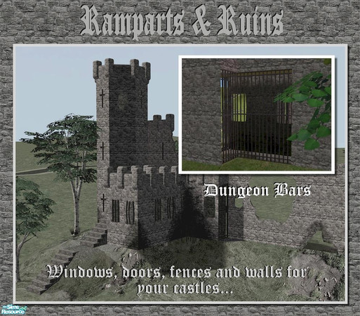 Sims 2 — Full Length Iron Barred Window by Cyclonesue — New version of my full length wrought iron bars (now supports