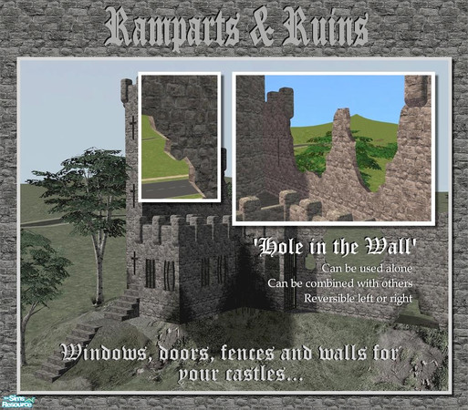 Sims 2 — Large Window Hole (top right) by Cyclonesue — Use alone or combine with other windows in the set to make custom