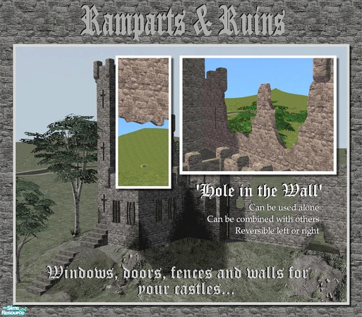Sims 2 — Large Window Hole (top centre) by Cyclonesue — Use alone or combine with other windows in the set to make custom