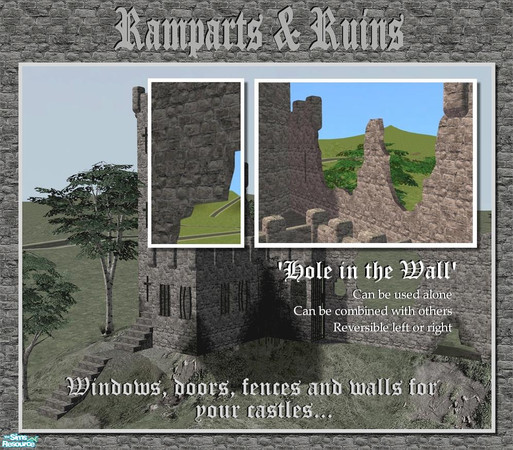Sims 2 — Large Window Hole (top left) by Cyclonesue — Use alone or combine with other windows in the set to make custom