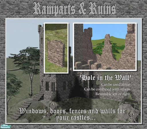 Sims 2 — Large Window Hole (bottom centre) by Cyclonesue — Use alone or combine with other windows in the set to make