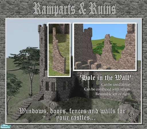 Sims 2 — Large Window Hole (bottom left) by Cyclonesue — Use alone or combine with other windows in the set to make