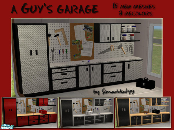 Sims 2 — A Guy\'s Garage by Simaddict99 — Does your man hang out in the garage near his pride and joy? Is he in need of a