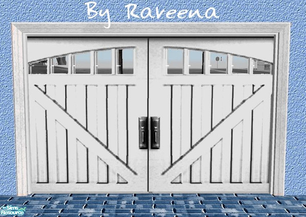 Sims 2 — Garage Door - Slats White by Raveena — Part of the Garage Door 2 set. You need Windkeeper's 'flat garage door'