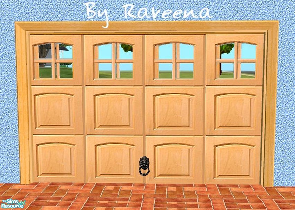 Sims 2 — Garage Door - Light Wood by Raveena — Part of the Garage Door 2 set. You need Windkeeper's 'flat garage door'