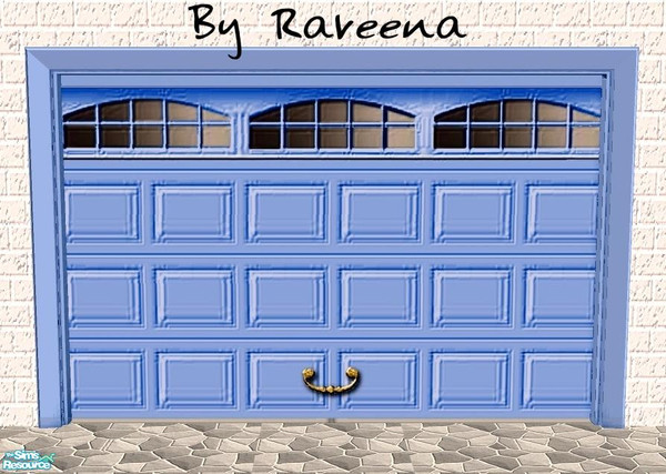 Sims 2 — Garage Door - Blue by Raveena — Part of the Garage Door 2 set. You need Windkeeper's 'flat garage door' mesh for