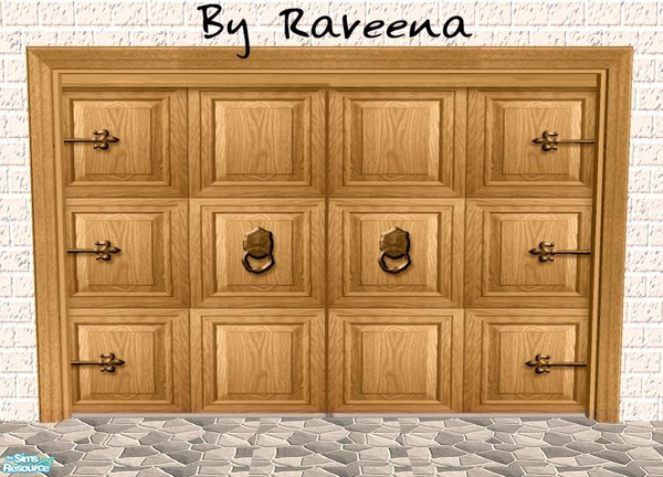 Sims 2 — Garage Door - Medieval 2 by Raveena — Part of the Garage Door 2 set. You need Windkeeper's 'flat garage door'