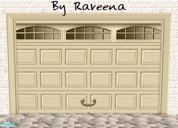 Sims 2 — Garage Door - Beige with Window by Raveena — Part of the Garage Door 2 set. You need Windkeeper's 'flat garage