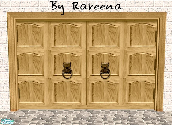 Sims 2 — Garage Door - Medieval 3 by Raveena — Part of the Garage Door 2 set. You need Windkeeper's 'flat garage door'