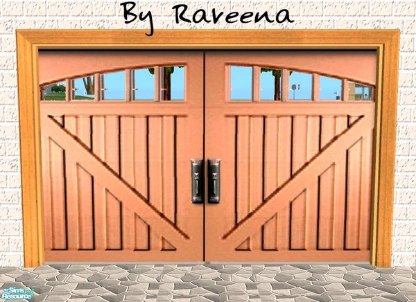 Sims 2 — Garage Door - Slats Oak by Raveena — Part of the Garage Door 2 set. You need Windkeeper's 'flat garage door'