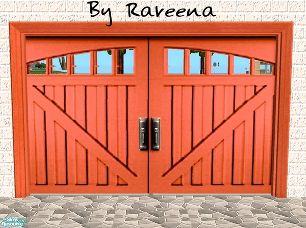 Sims 2 — Garage Door - Slats Red by Raveena — Part of the Garage Door 2 set. You need Windkeeper's 'flat garage door'