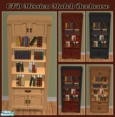 Sims 2 — OFB Mission Match - Bookcase by Simaddict99 — Mission style bookcase. Requires OFB as it draws the texture from