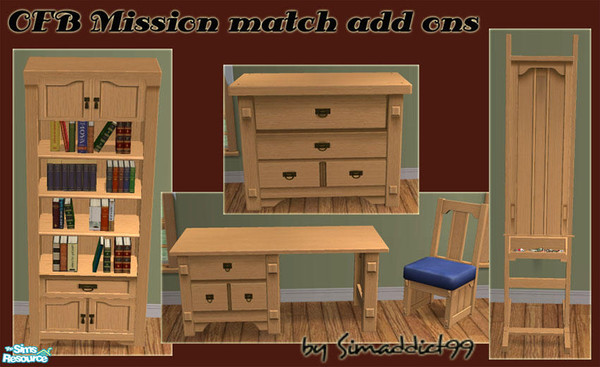 Sims 2 — OFB Mission Match Add-on Pieces by Simaddict99 — I love the OFB Mission furniture, but noticed there are a few