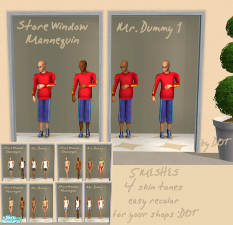 Sims 2 — Dummy Part 1 by DOT — Dummy or Mannequins for shops. 5 MESHES in 4 skin tones.