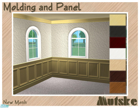 Sims 2 — Molding and Panel Set by Mutske — Molding and Panel set. You can find them in decorative/wallhanging.