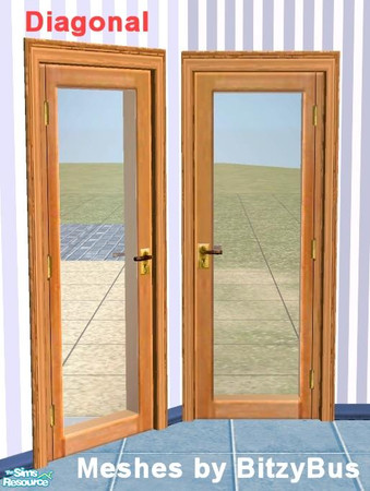 Sims 2 — Designer Door Mesh - Diagonal by Raveena — This is the diagonal mesh for the door. It was created by BitzyBus