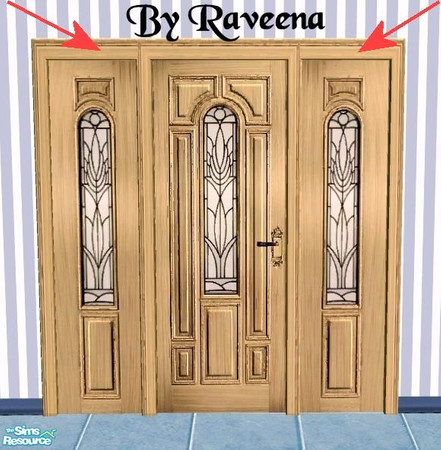 Sims 2 — Designer Door - 3 - Sidelight by Raveena — Part of the Designer Door 2 Series. This is the sidelight window for