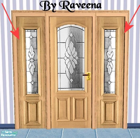 Sims 2 — Designer Door - Tan Sidelight by Raveena — Part of the Designer Door 2 Series. This is the sidelight window for