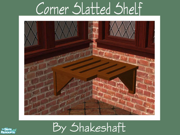 Sims 2 — Slatted Corner Shelf by Shakeshaft — Part of a set of Gardening objects for the Sim with green fingers,set