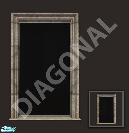Sims 2 — Rejal Part 6 - Arch 01 BASE diagonal by Murano — Arch with stony frame inside and outside. Diagonal version of