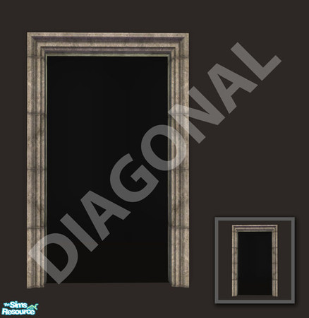 Sims 2 — Rejal Part 6 - Arch 01 (no footstep) diagonal by Murano — Arch with stony frame inside and outside. Diagonal