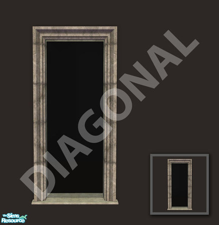 Sims 2 — Rejal Part 6 - Arch 01 narrow diagonal by Murano — Arch with stony frame inside and outside. Diagonal version of