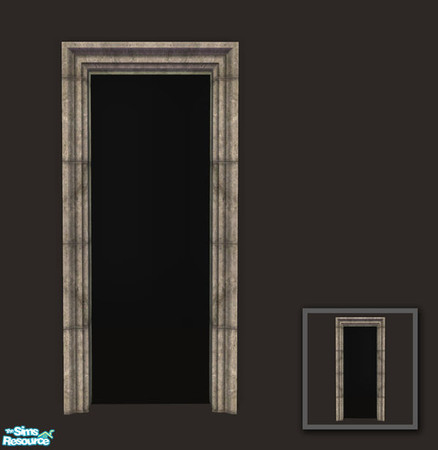 Sims 2 — Rejal Part 6 - Arch 01 narrow (no footstep) by Murano — Arch with stony frame inside and outside.
