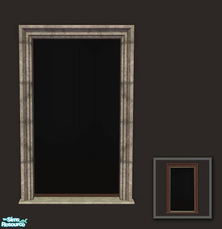 Sims 2 — Rejal Part 6 - Arch 03 BASE by Murano — Arch with stony frame outside and wooden frame inside. This file is the
